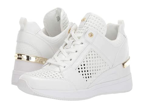 michael michael kors georgie woven leather trainer white|Michael Kors womens Georgie Trainer .